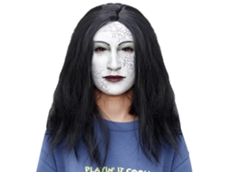 Primerox máscara Assustadora de Mulher com Cabelo Longo para Halloween e Festas de Cosplay