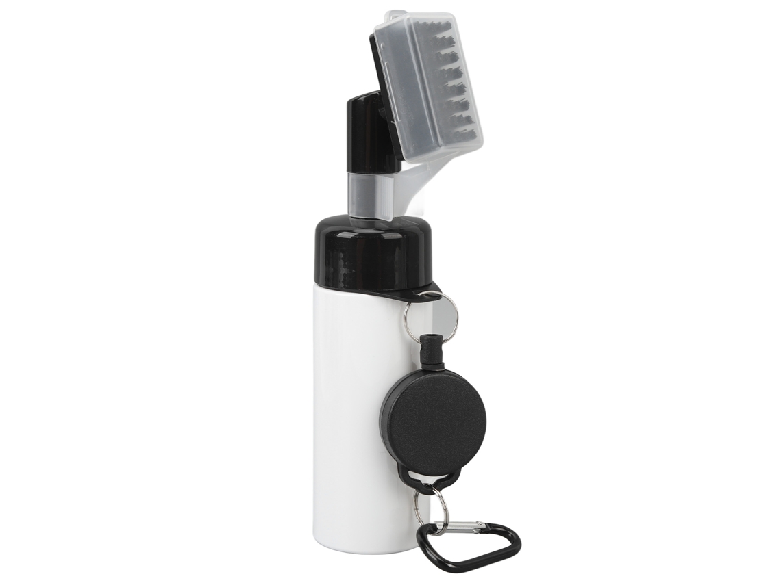 Business escova de Água para Golfe com Cerdas de Nylon e Garrafa 160ml Portátil com Cordão Retrátil Branco