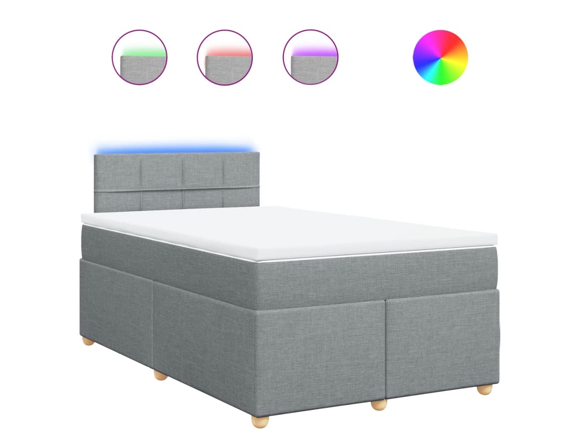 Box Spring Bed, Box Spring Beds Vidaxl Cinzeto Tecido (120 X 190 Cm)