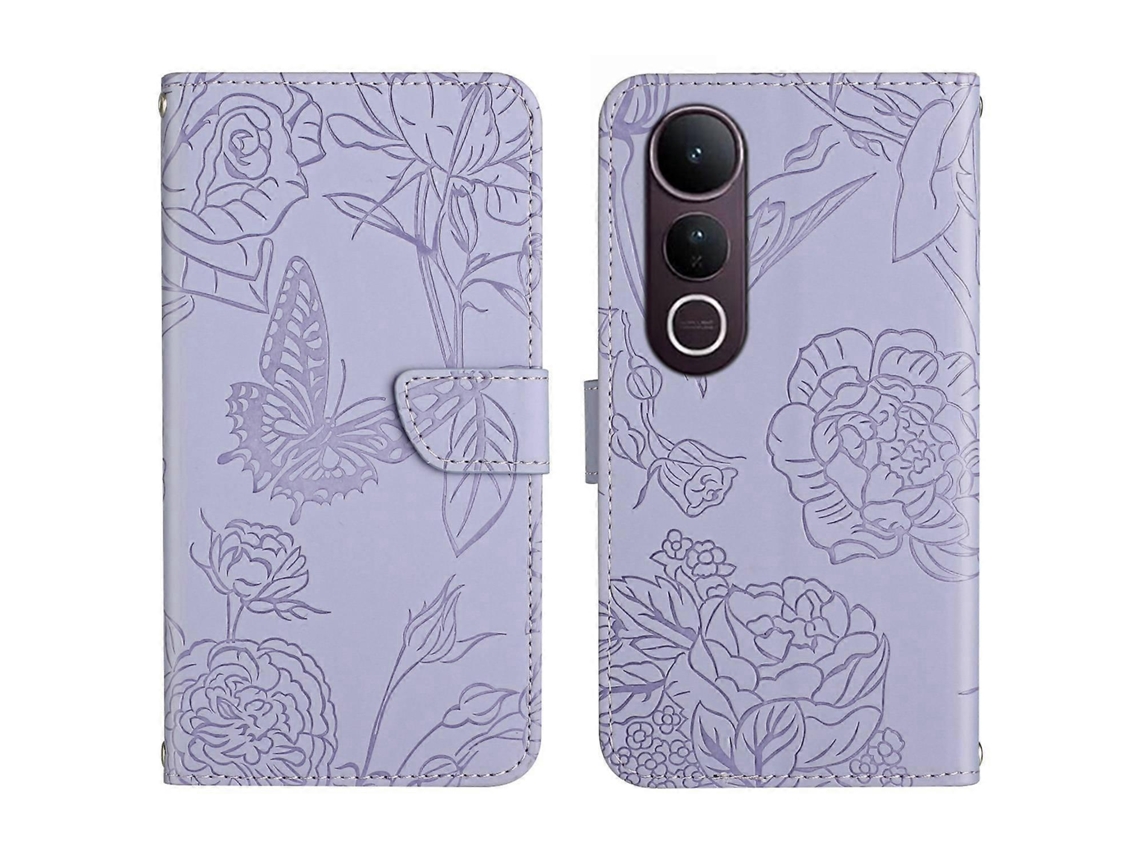 Capa De Celular De Couro Com Estampa De Borboleta Ht03 Skin Feel