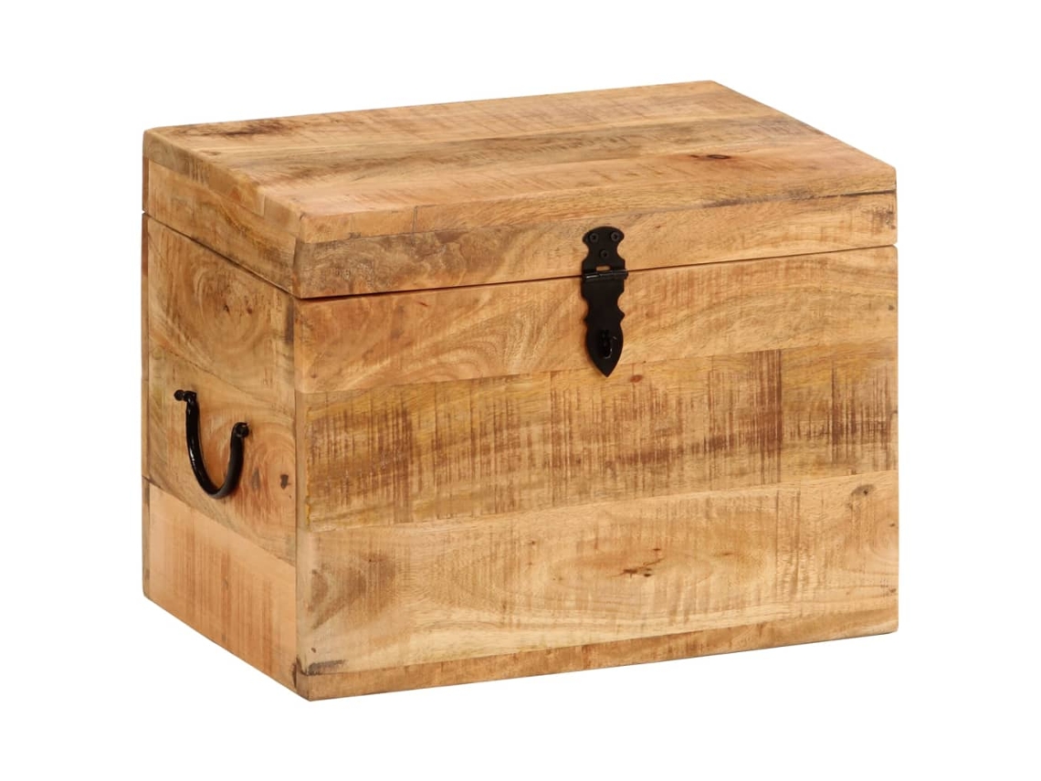 Vidaxl Caixa De Arrumação 39x28x31 Cm Madeira De Mangueira Maciça