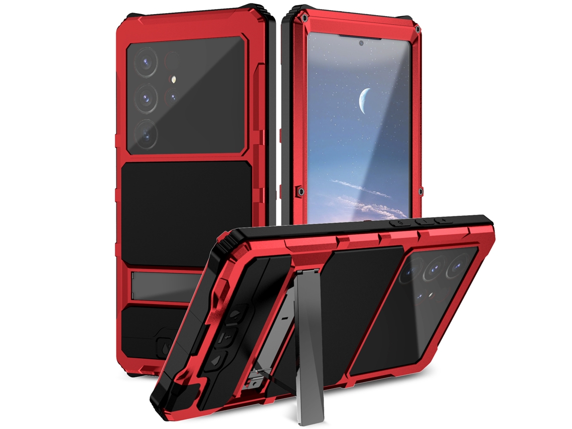Capa Resistente Em Liga De Alumínio Para Exterior Para Samsung Galaxy S25 Ultra Com Protetor De Ecrã (vermelho)