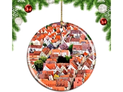 Alemanha Ulm Decoração Árvore Pendente Ornamento Coleção Viagem Lembranças Porcelana 2