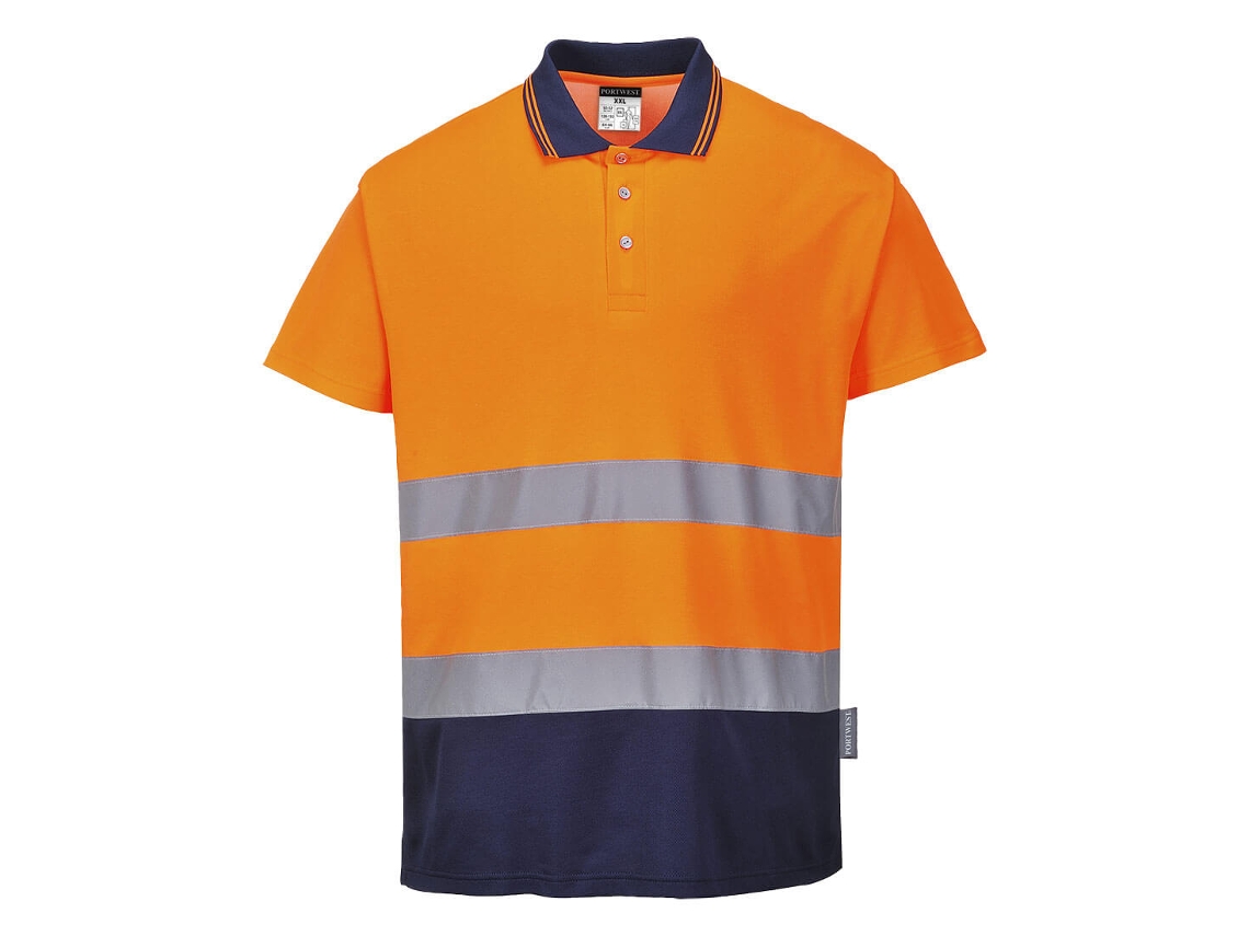 Polo Bicolor Algodão Comfort – Estilo E Conforto Azul Marinho E Amarelo / Xxl