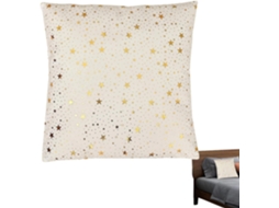 Capa De Almofada Natalina 46x46 Cm Decorativa Com Estrelas E |