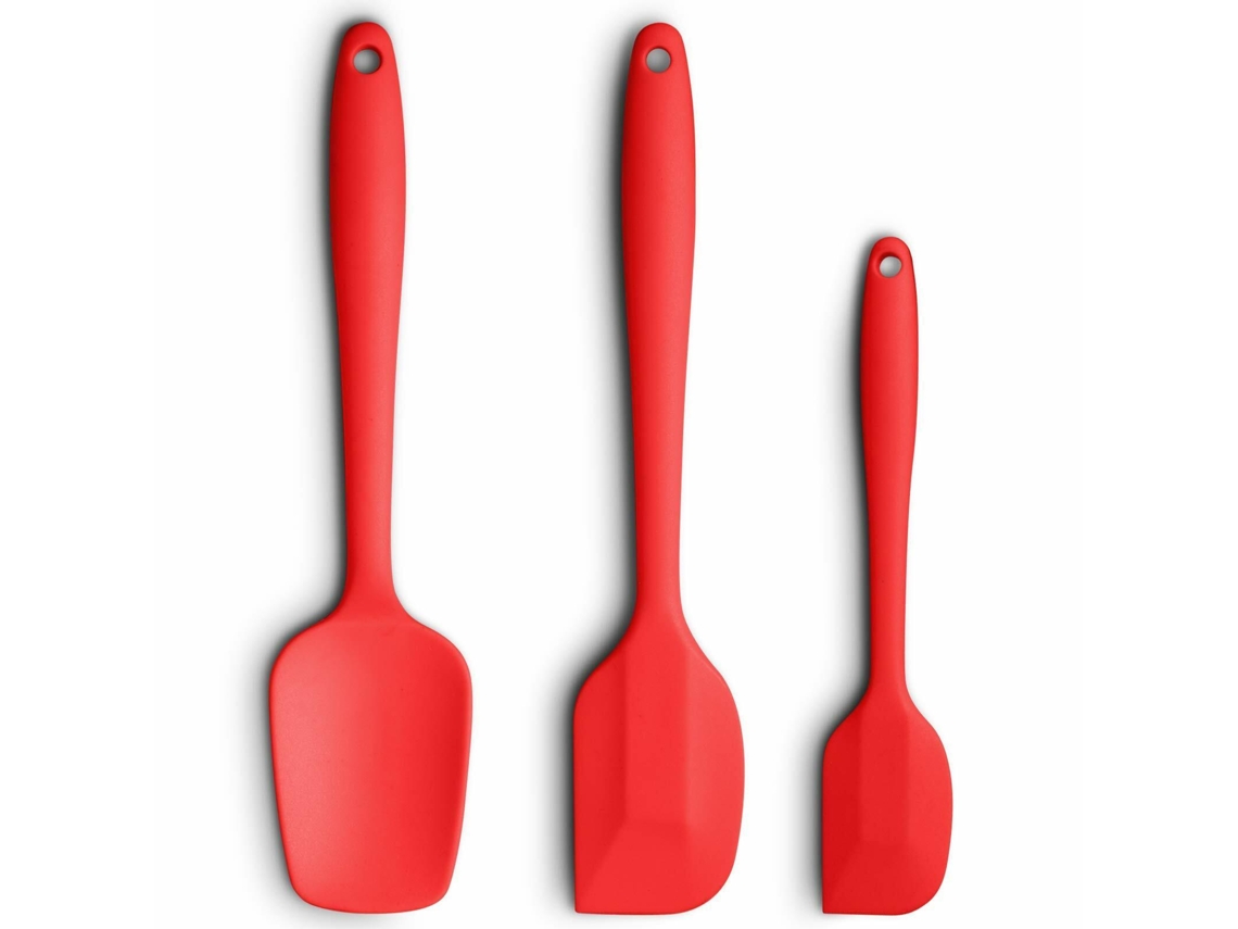 Conjunto de 3 espátulas de silicone com cabo ergonômico e alta resistência ao calor Zeuxo