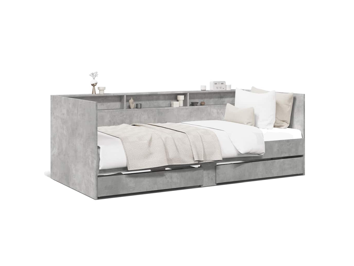 Daybed, Daybeds Vidaxl Cinzeto Madeira Processada (75 X 190 Cm)