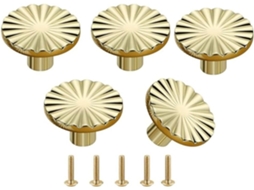 Conjunto De 5 Elegantes Puxadores Redondos Em Liga Zinco Para Armários E Móveis, Perfeitos Para Decoração De Casa E