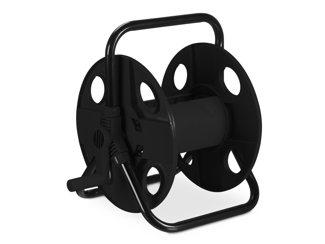 Enrolador De Mangueira Relaxdays, Para 30 M 1/2", Aço E Plástico, Suporte, 38 X 42 X 31 Cm, Preto