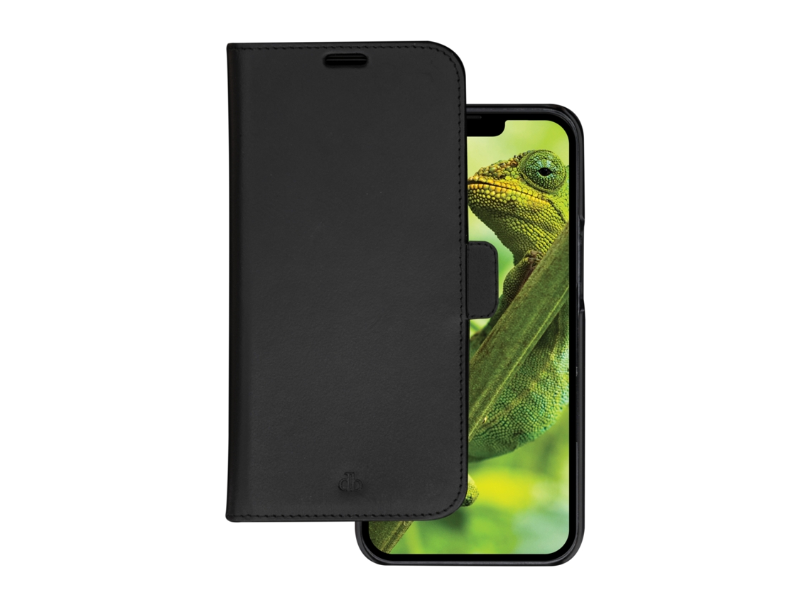 Capa Fólio para iPhone 14 Pro Max DBRAMANTE1928 Pele Preto