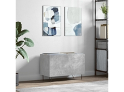 Vidaxl Armário P/ Discos 74,5x38x48 Cm Derivados Madeira Cinza-cimento