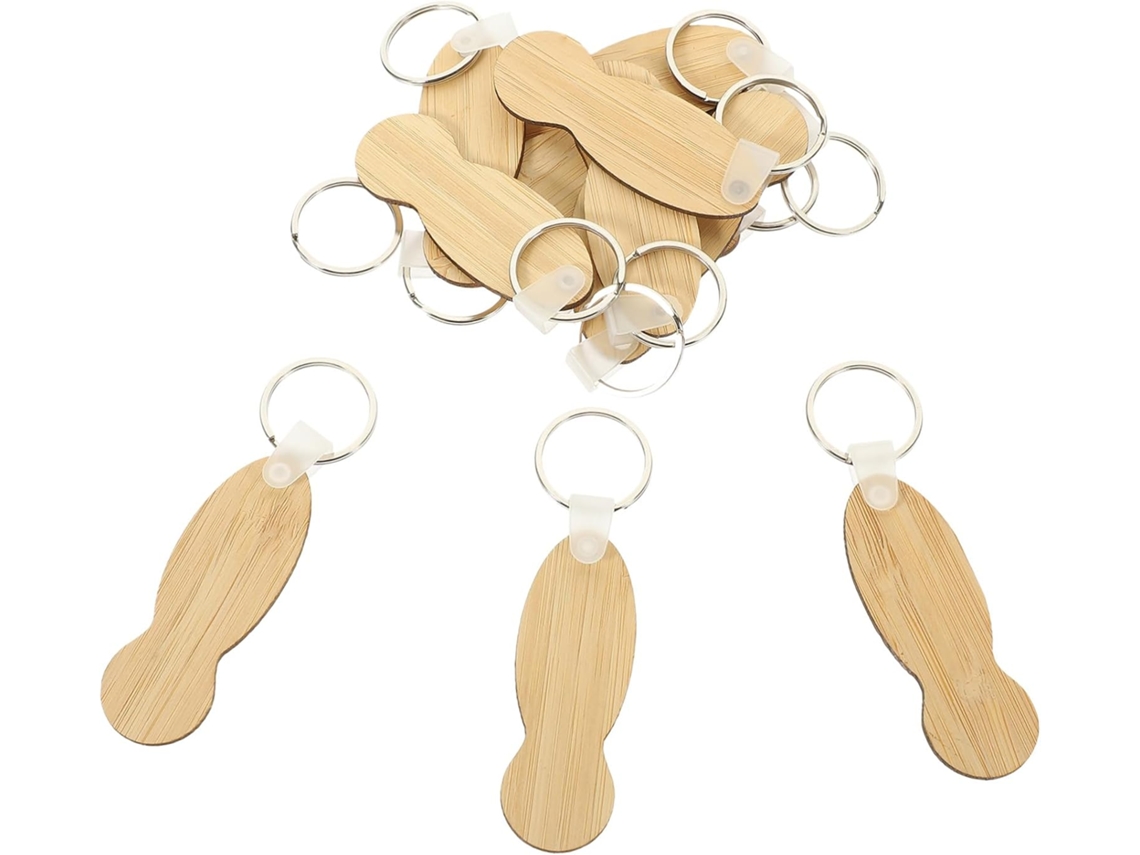 Chaveiro De Carrinho Em Metal E Bambu, Pacote Com 12 Peças, Compacto E Elegante, Abridor de carrinho Prático