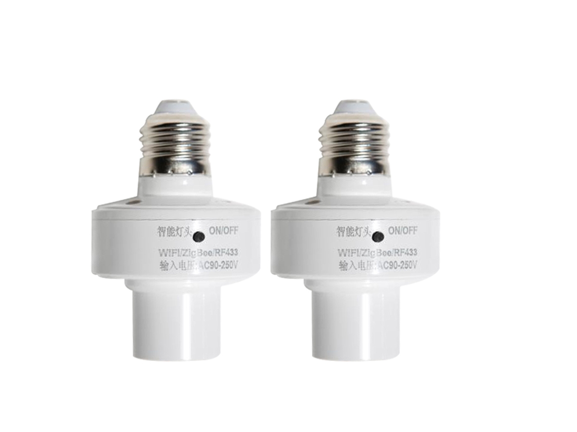 2026 2 Pack Adaptador de Lâmpada Inteligente Wifi E27 Controlado por Aplicativo e Voz com Temporizador e Grupo para Casa Inteligente