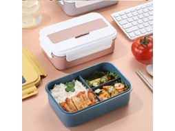 Lancheira Bento com 3 Compartimentos, Livre de Bpa, para Criancas e Adultos, Cores Rosa e Branco ZYBLSSBB