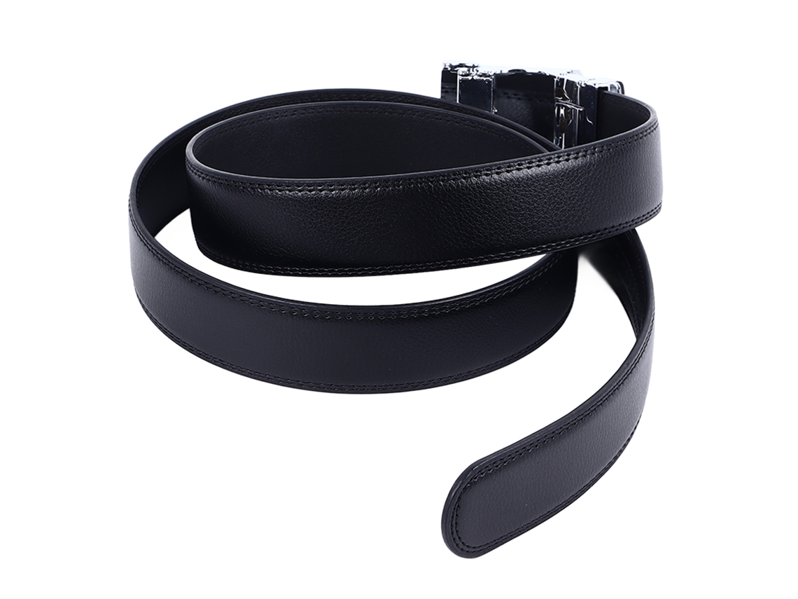Cinto de Couro Primerox Masculino com Fivela Automática Ajustável 110-130cm para Trabalho e Negócios