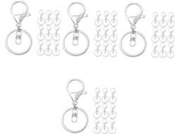 Conjunto De 4 Acessórios Para Chaveiro: Chaveiro Com Clipe, Corrente E Ganchos Para Artesanato.