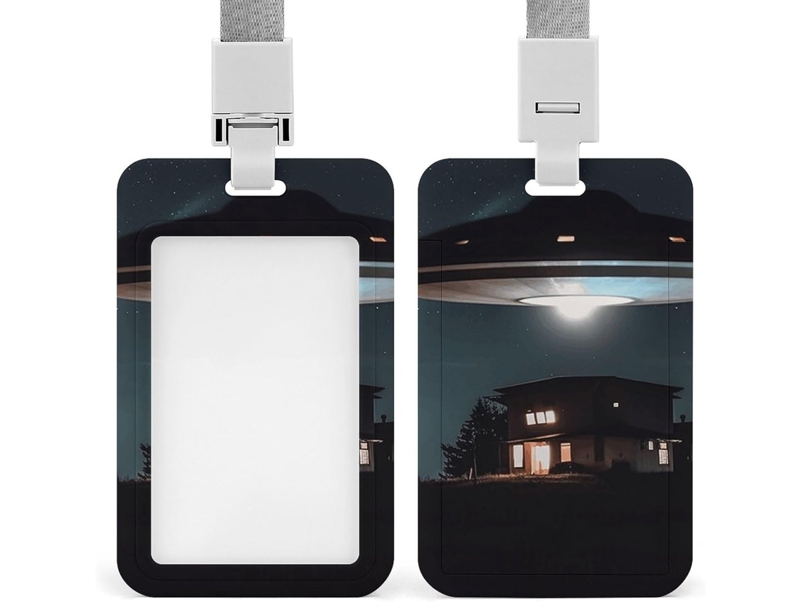Suporte Crachá para uso noturno em ambientes internos, protetor de cartão vertical com cordão, camada plástica impermeável.