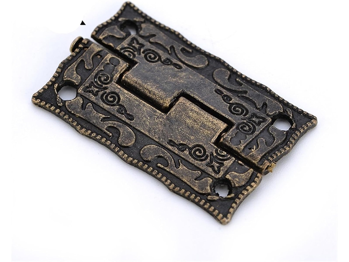 Dobradiças De Bronze Antigo Para Portas Armários E Gavetas, Mini Dobradiças Decorativas Para Armazenamento De Joias