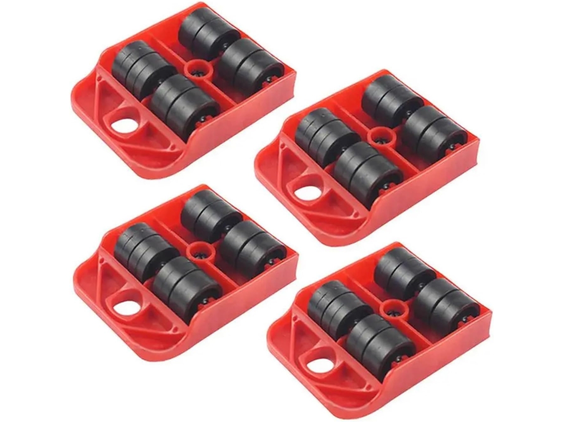 Conjunto De 4 Peças Ferramentas Para Mover Móveis Alavanca, Roda, Deslizador, Extrator, Rolete