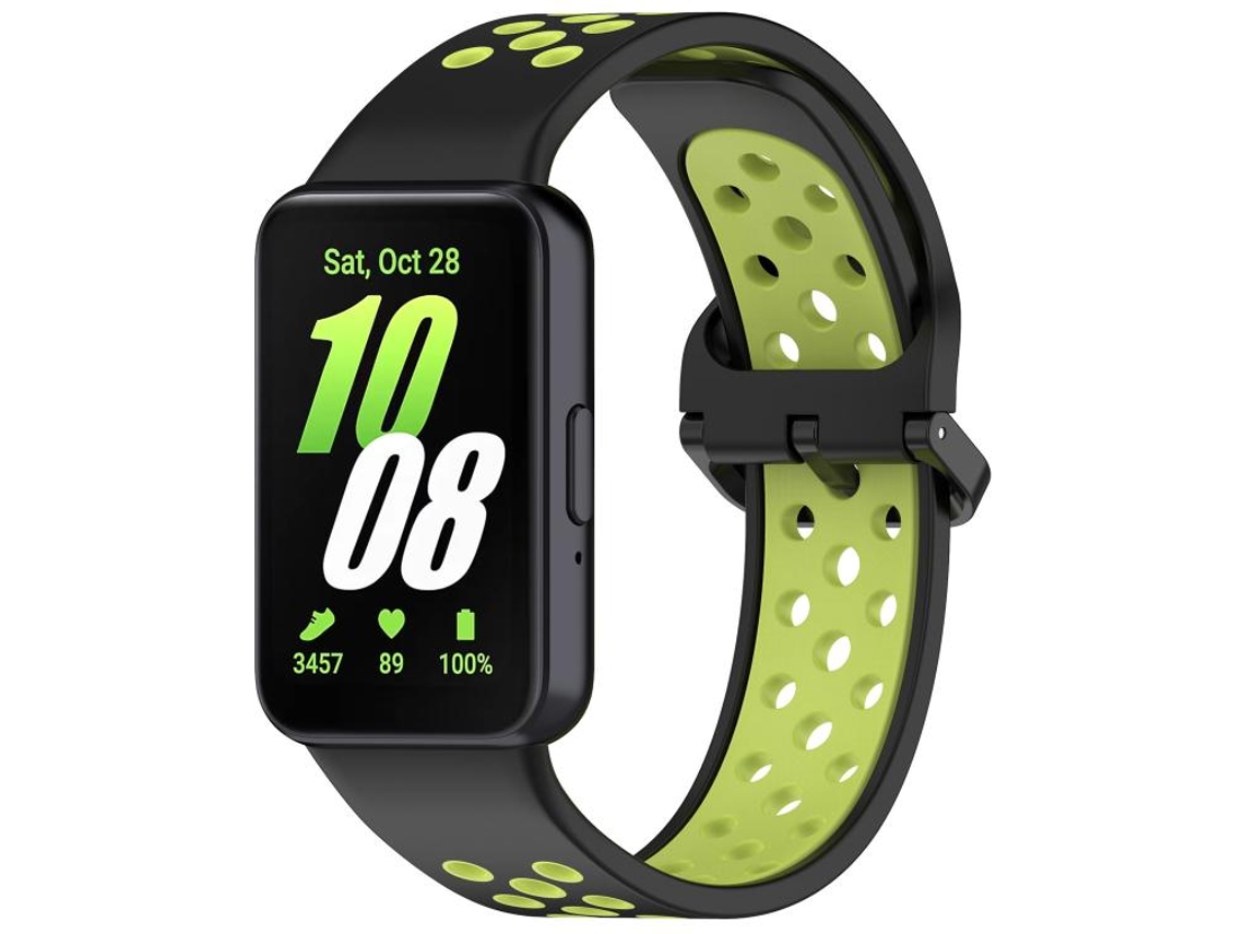 Bracelete para Samsung Galaxy Fit 3 XIAOMOYU em silicone respirável bicolor preto lima