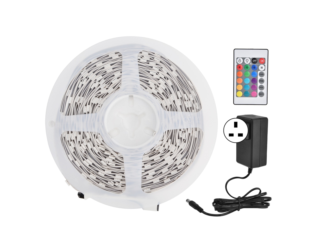 Fita de luz LED RGB 10m, controle app Bluetooth, 24 teclas, 2000lm, 200 LEDs