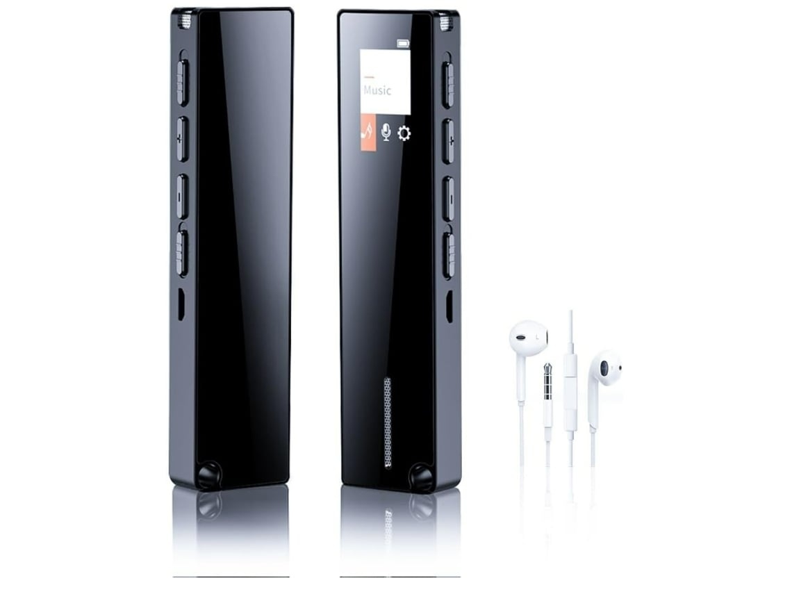 Lurelia Gravador De Voz Digital N3 64gb Com Usb Recarregável, Redução De Ruído, Reprodução Mp3 Para Reuniões, Aulas, Palestras - Preto