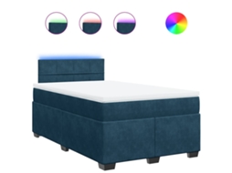 Box Spring Bed, Box Spring Beds Vidaxl Azul Veludo (120 X 200 Cm)