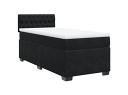 Conjunto 1 Cama Box Spring Vidaxl Preto Veludo (190 X 90 X 100.5 Cm)