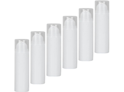 Nuobesty Com 6 Frascos De 50ml Com Bomba Airless Em Plástico Transparente, Recarregáveis E
