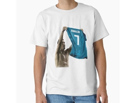 T-shirt Unissexo Rockinstone Cristiano Ronaldo Celebration Goal Against Barcelona Algodão (s)