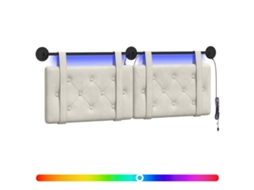 Conjunto 1 Cabeceira Suspensa Vidaxl Creme Veludo (130 X 55 X 5 Cm)