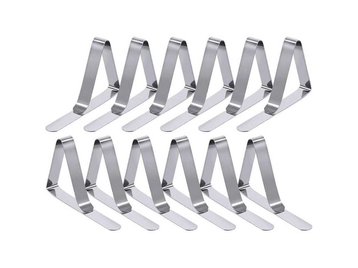Nova Line ganchos de Toalha de Mesa 12 Unidades Inox Flexível para Picnic Mesa Clips Anti deslizante