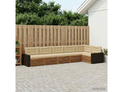 Vidaxl Conjunto De Sofás Para Exterior 6 Unid. Natural E Bege