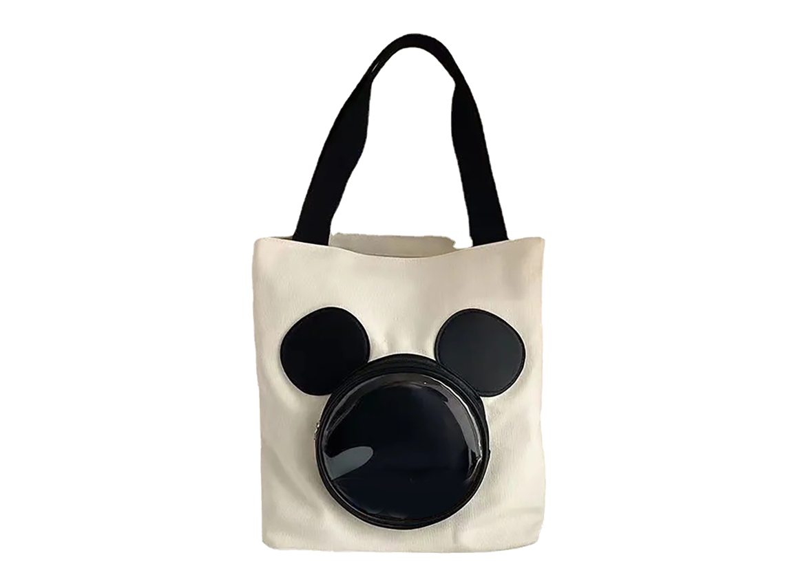 Bolsa de Lona Fashion Desenho Animado Grande Capacidade para Viagem Trabalho Branca