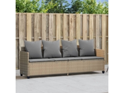 Espreguiçadeira - Chaise Lounge com Almofadas Vime Pe Bege HARLANV1
