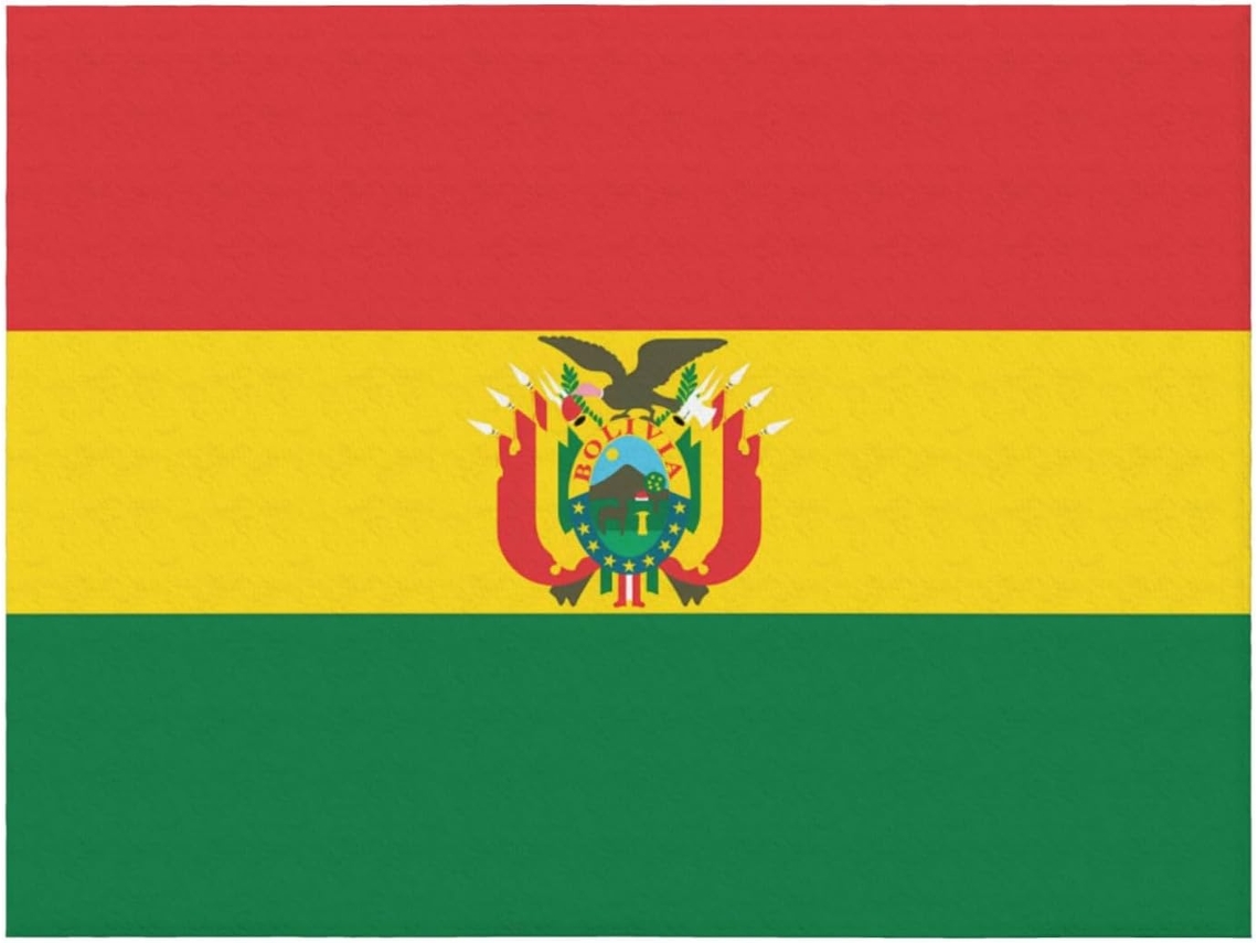 Manta de Flanela Ultramacia Phayah com Estampa da Bandeira Boliviana Ideal para Sofá Cama Sala Estar Escritóri