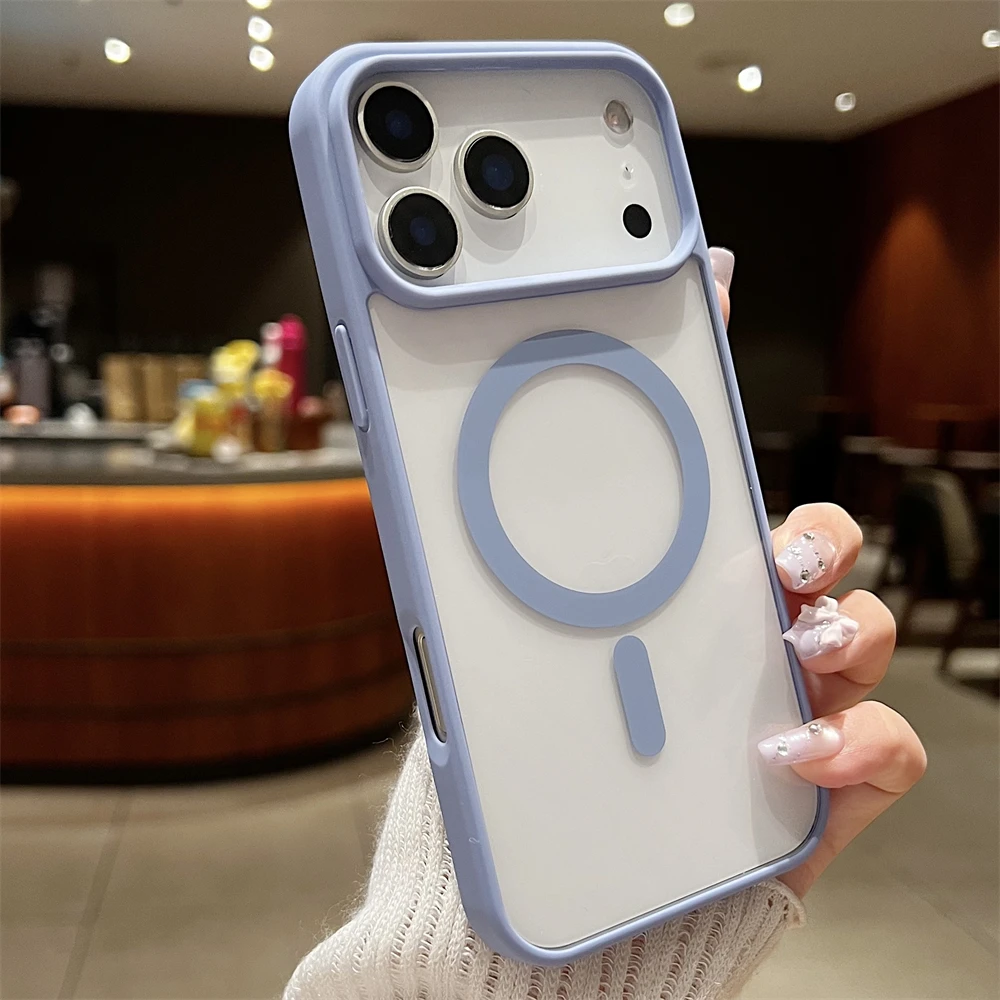 (azul, Iphone 15) Capa Ultrafina E Resistente A Impactos, Hipoalergênica E Compatível Com Carregamento Sem Fio Magnético.