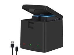 2026 caja de Carga para Baterías de Cámara, Cargador de 3 Vías, Almacenamiento Y Carga para Baterías Hero