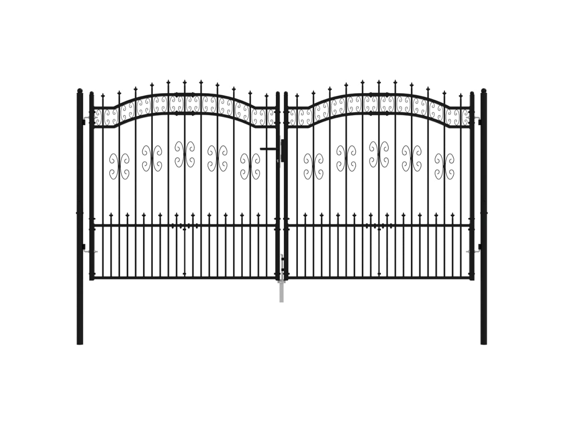 Fence Gate, Fence Gates Vidaxl Preto Aço (302 X 150 Cm)