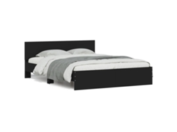 Estrutura de Cama com Cabeceira 150x200 Cm Preto MAISON EXCLUSIVE