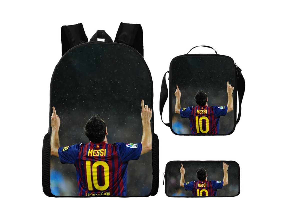 Conjunto Escolar 3 Peças, Infantil, Estampa De Desenho Animado Com Mochila