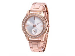 Relógio de quartzo unissex casual Zhoulianfa com pulseira de aço (ouro rosa)