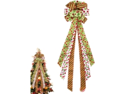 Laços Festivos Para Árvore De Natal | Decoração Para O Topo Da Árvore Para Celebrações