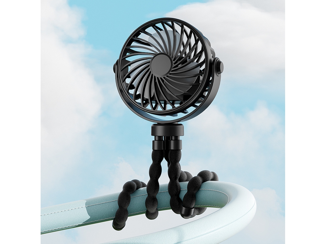 Ventilador de Carrinho EIFSON com Braços Flexíveis, Recarregável, 360° | EIFSON