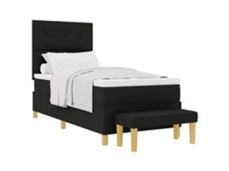 Cama Box com Colchão e Cabeceira Preto Tecido MAISON EXCLUSIVE (80x200 cm)