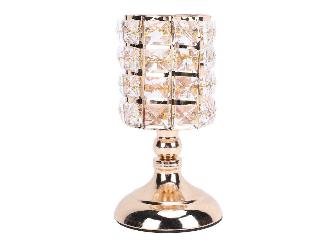 Suporte Para Velas Tea Light De Metal Dourado Com Strass Brilhante E Design Artístico