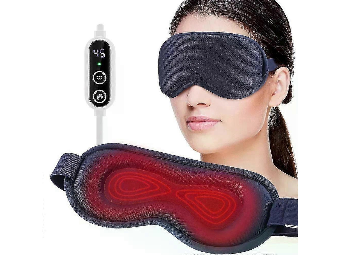Compressas de 3 níveis, máscara de massagem para os olhos com 6 modos, massageador vibratório 3D para cuidados e relaxamento dos olhos.