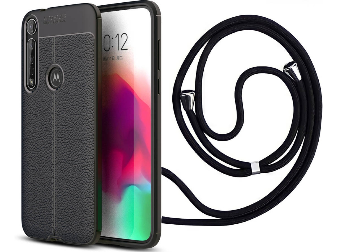 Capa Moto G8 Plus Rugged Leather com Fita Preto