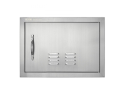 Porta Inox 50x35 Cm Para Cozinhas Exteriores Com Grelha E Pega Tekmaquinas