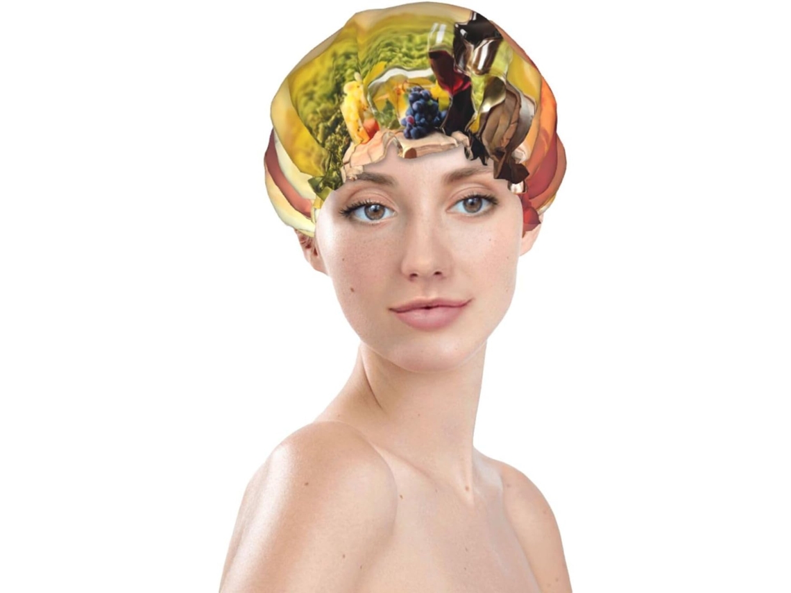 Touca De Banho Feminina, Reutilizável, Impermeável, Dupla Camada, Com Elástico, Ideal Para Cabelos Longos E Taças De